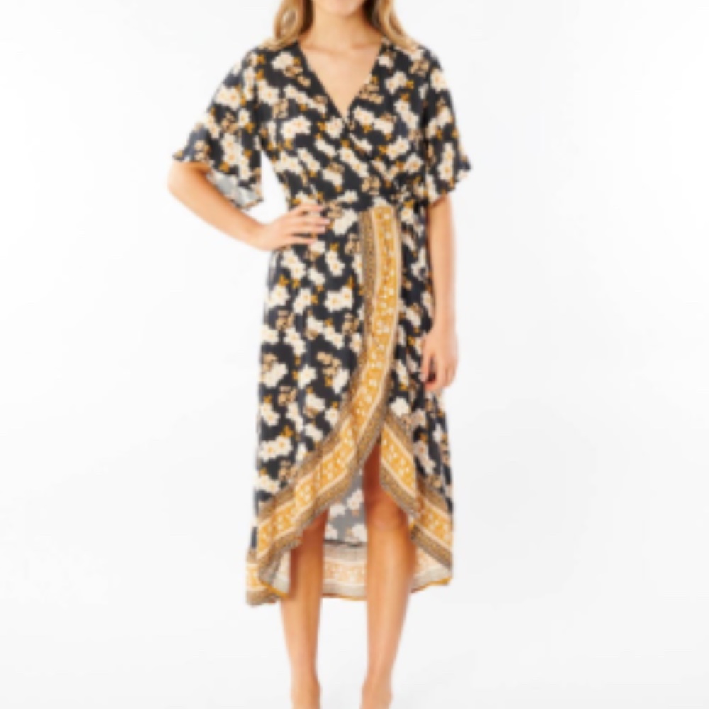 Rip Curl marigold wrap dress